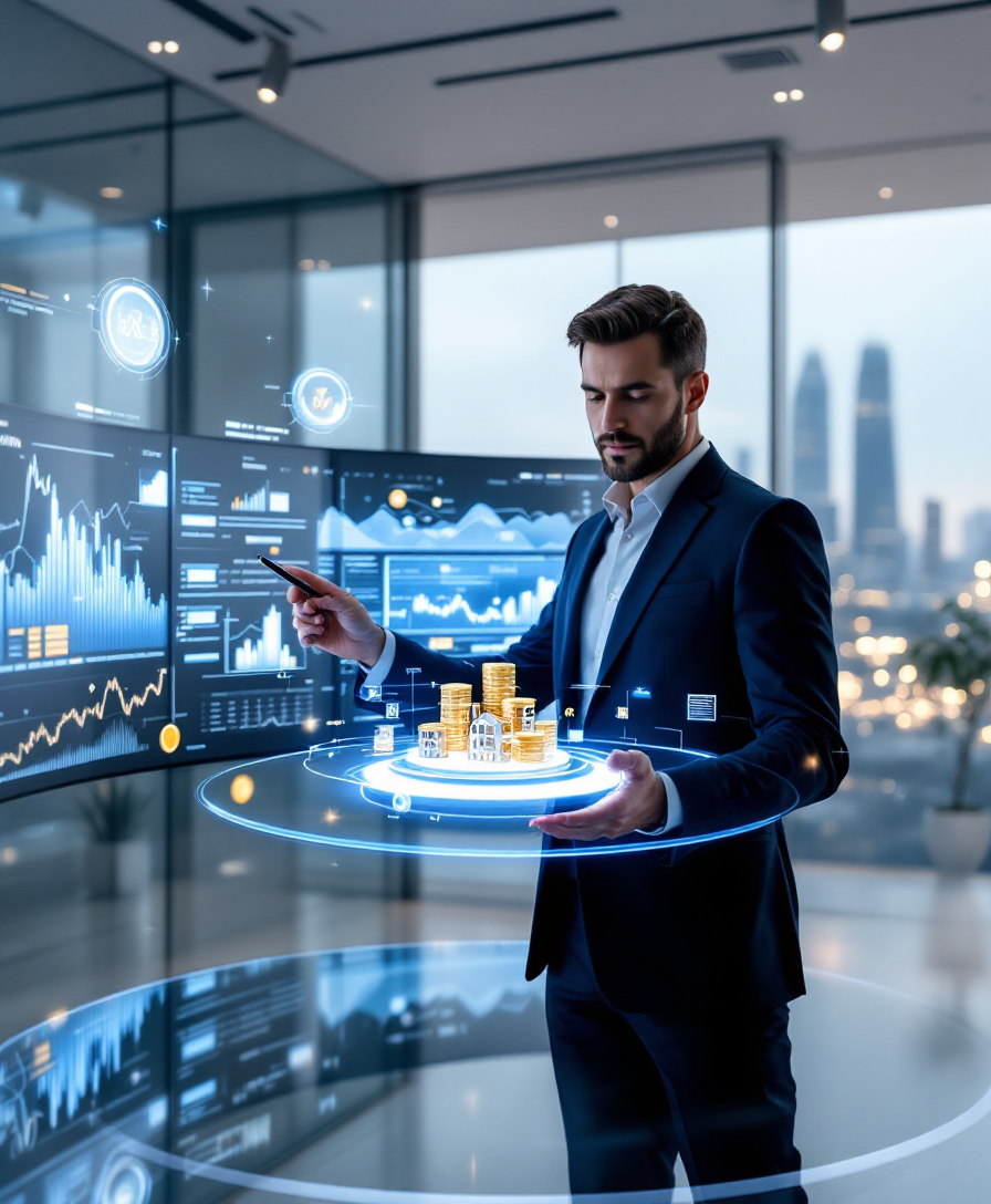 Банковский аналитик оценивает платёжеспособность клиента с помощью цифровых данных и визуализаций, без использования текста.