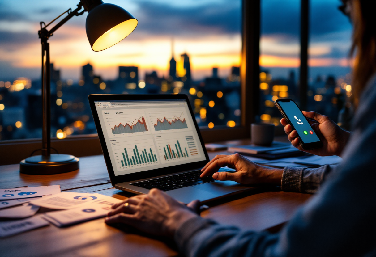 Человек за столом обдумывает финансовые проблемы, демонстрируя спокойствие и готовность к действию.