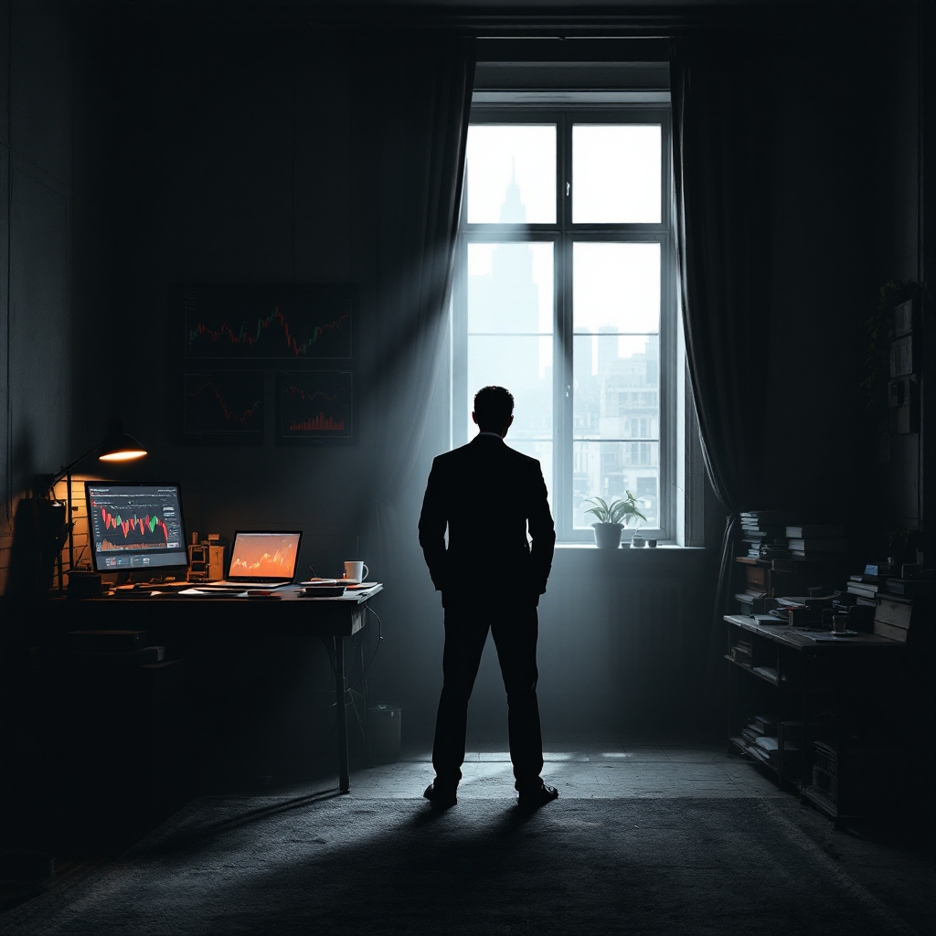 Инвестор и посредник на перепутье, символизирующие доступ к международным рынкам