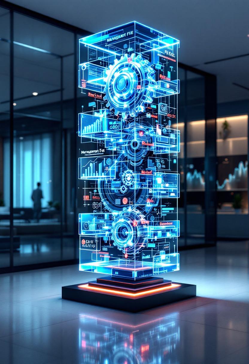 Скульптура, символизирующая структуру комиссий инвестиционных фондов