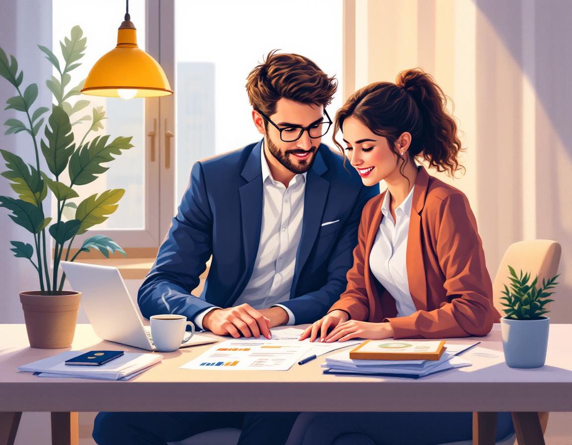 Человек за столом с документами, символизирующими процесс оформления ипотеки с господдержкой.