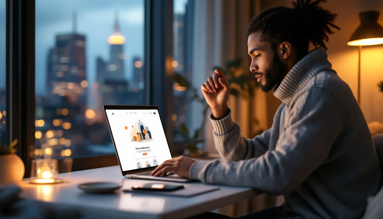 Человек выбирает МФО для получения микрозайма онлайн на карту.