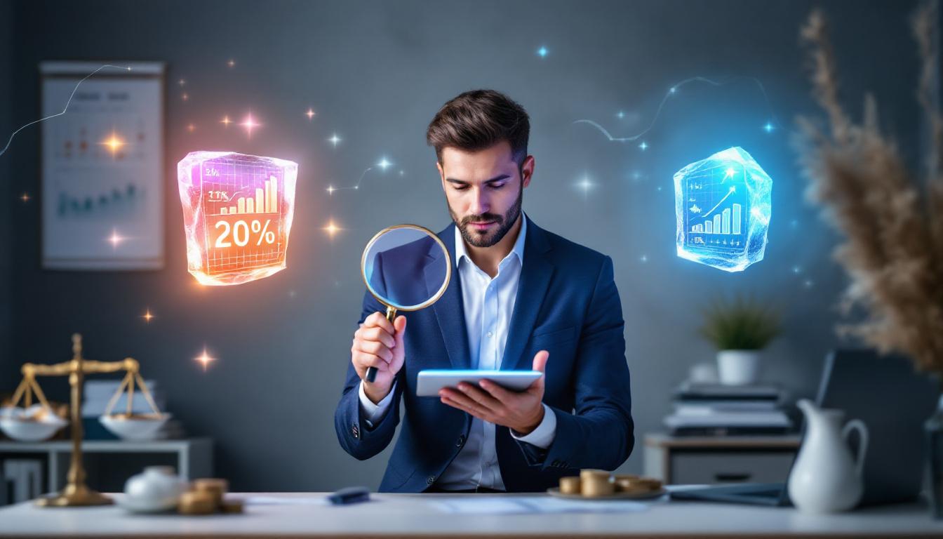 Человек анализирует финансовые данные при выборе банка для ипотеки